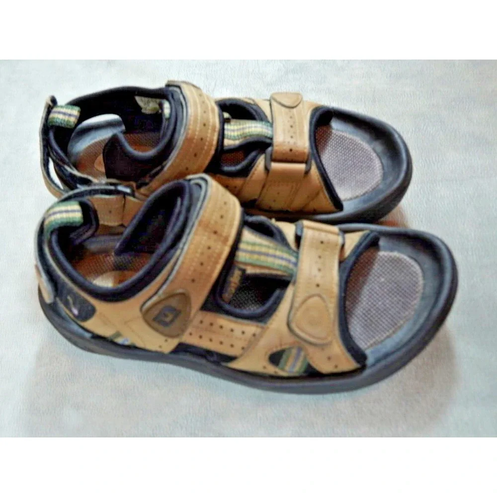 Footjoy FJ Men Size 8M Adjustable Soft Spike Golf Sandals Taupe Brown 48786